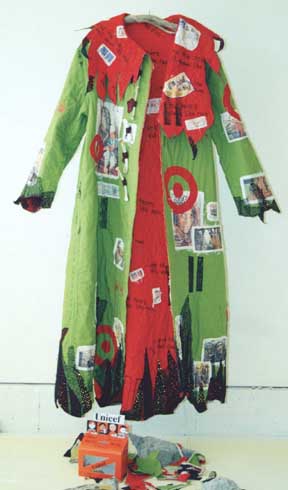 Paula O'Brien, Pavelka Design, art textiles, Paula O'Brien, Pavelka Design, art textiles, wearable art quilt coat 9/11, New York Twin Towers, Afghanistan