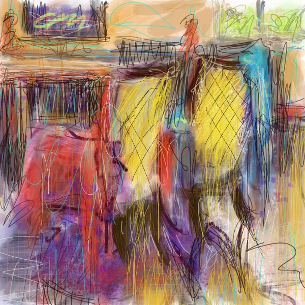 two yellow chairs, painting of yellow chairs